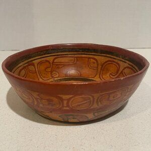 Mayan c.600- 900 AD Pre Columbian Polychrome Copador Swimmer Underworld Bowl